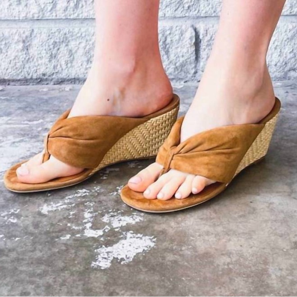 STAUD dahlia wedge sandal in cashew/natural, SIZE 8